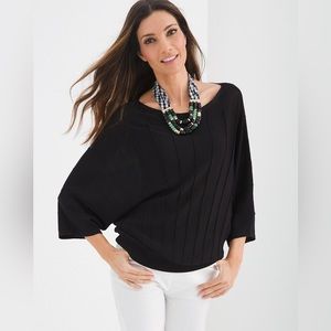 NWT Chicos faux pleat dolman sleeve pullover sweater